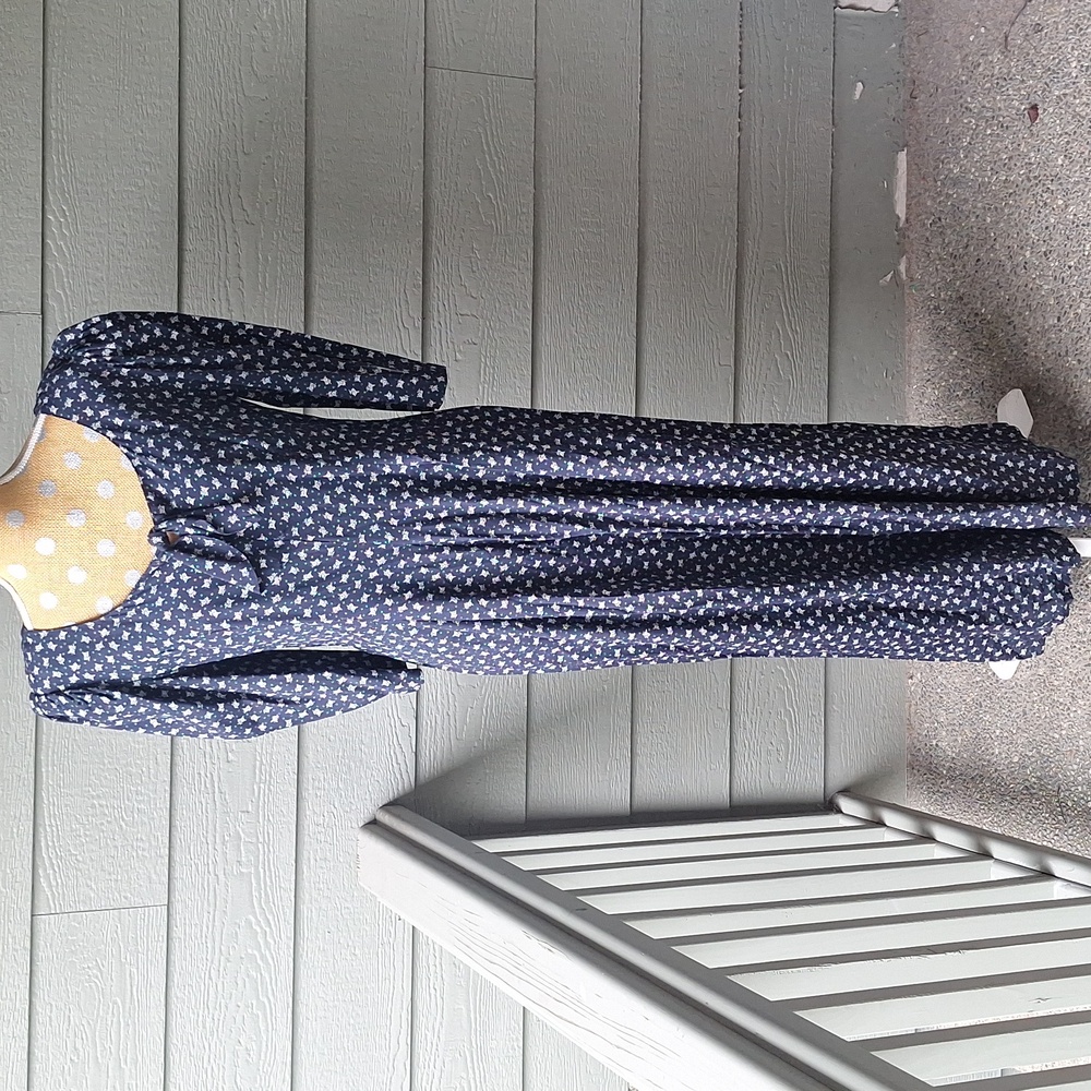 VTG Paquette 80s Nautical Floral Jumpsuit Size 10 Blue & White Grandma Whimsical